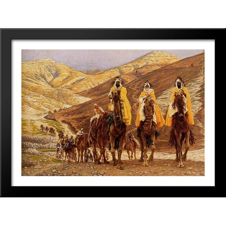Journey Framed - Journey of the Magi 38x28 Large Black Wood Framed Print Art by James Tissot