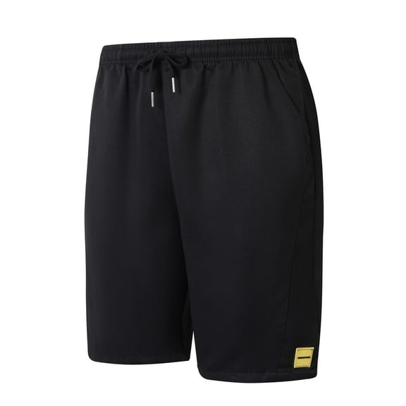 LpwkSSA Men's Drawstring Layer Loose Straight Leg Five Quarter Shorts Black XXXL