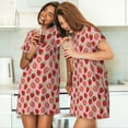 thumbnail image 4 of Sikiie Strawberries Print Women's Short-sleeved Nightdress, Round Neck Pullover Nightdress Pajamas Summer Home Wear, 4 of 6