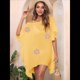 thumbnail image 4 of Traje de Baño de Playa Holgado y con Volantes de Color Liso para Mujer Amarillo Talla Única, 4 of 8