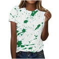 thumbnail image 2 of iHengLiXing Plus Size Spring Tops for Women 2025 Dressy Casual Women's Casual Letter Print Pullover Short Sleeve T-Shirt Shirt Green XL, 2 of 6