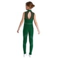 thumbnail image 2 of TSSOE Dance Unitards Girls Shiny Rhinestone Sleeveless Gymnastics Ballet Leotard Figure Ice Skating Jumpsuit Green 14, 2 of 5