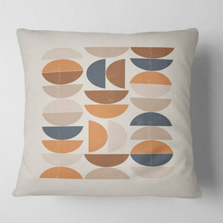 

DESIGN ART-Designart Abstract Sun and Moon S In Blue and Orange Modern Printed Throw Pillow18x18