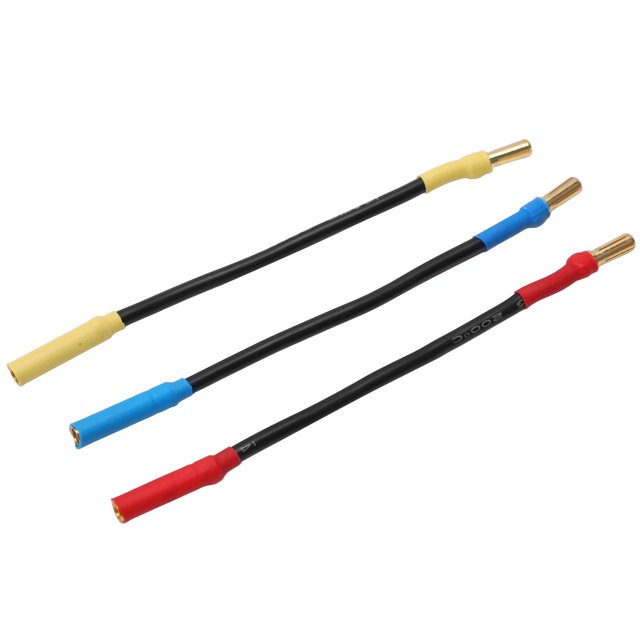 3Pcs RC Toy 4mm Banana Plug Extension Cable, 13cm Length RC Toy Heat Banana Plug Cable For RC Toy