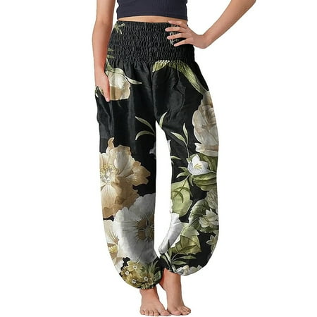 

Cathalem Yoga Pants for Women plus Size with Pockets Boho Women s Comfy Hippie Pajama Pants Pants Yoga Pants Yoga Pants Men Tall Pants Black X-Large