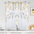 thumbnail image 7 of Kitchen Curtains for Windows Linen Textured Window Curtains for Bedroom Rod Pocket Window Treatments for Living Room, 26" X45", Yellow, 1 pc, 7 of 7