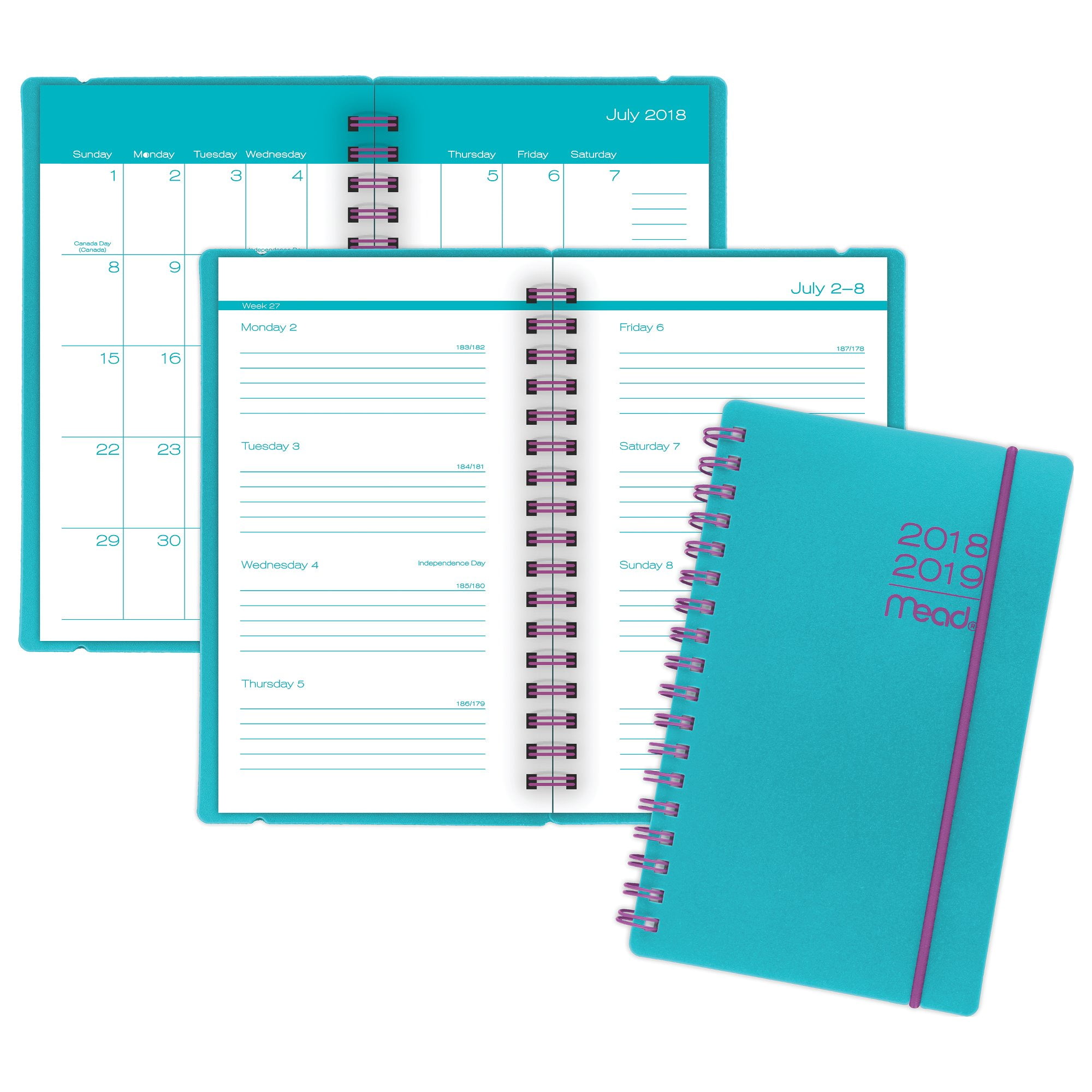 Mead Color Pop Academic WeeklyMonthly Pocket Planner with Bungee
