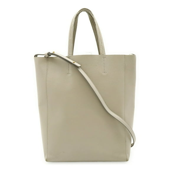 Pre-Owned CELINE Vertical Cabas Small Tote Bag, Handbag/Shoulder Light Grey Leather,... (Fair)