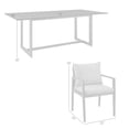 thumbnail image 2 of Armen Living Cayman Outdoor Patio 5-Piece Dining Table Set in Aluminum with Grey Cushions, 2 of 6