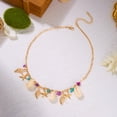 thumbnail image 4 of NICKSUN Gold Ocean Charm Choker Necklace, Dainty Paperclip Chain Collarbone Jewelry with Starfish, Conch, Seashell, Octopus & Palm Tree Pendants, Trendy Elegant Coastal Vacation Accessories, 4 of 6