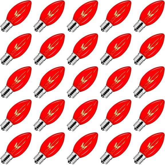 Celebrations Clear C9 Incandescent Traditional Vintage Christmas Replacement Bulbs 25 Pack