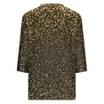 thumbnail image 4 of V Neck 3/4 Sleeve Tops for Women Plus Size Fashion Sequins Tunic T Shirts Party Glittery Fall Blouses (Gold,2XL), 4 of 5