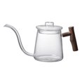 thumbnail image 4 of HLONK Glass Stovetop Gooseneck Kettle Heat Resistance Ergonomic Wooden Handle Stovetop Tea Kettles Coffee Pot Gooseneck Kettle for Coffee Maker 480ML, 4 of 7