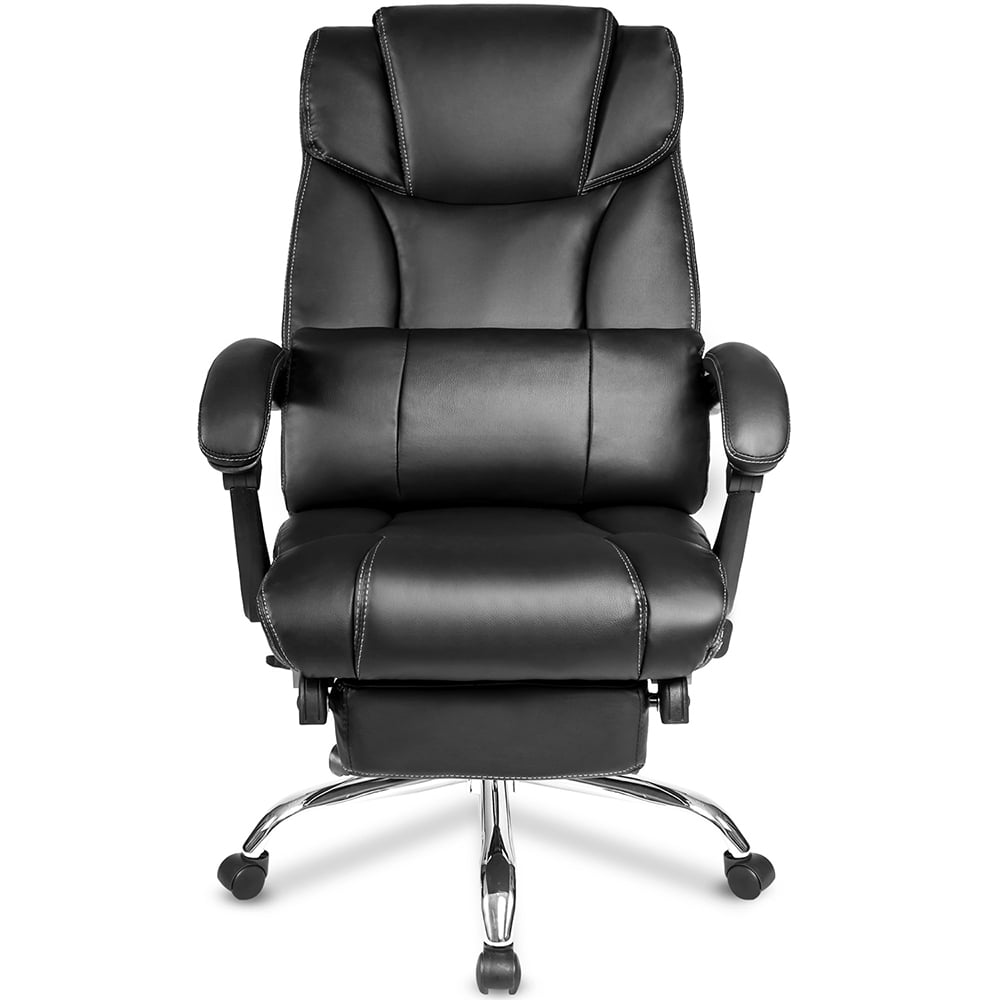 Kepooman PU Leather High Back Office Chair, Mid-Back Executive Conference Task Chair with Arms, Black Kepooman PU Leather High Back Office Chair, Mid-Back Executive Conference Task Chair with Arms, Black