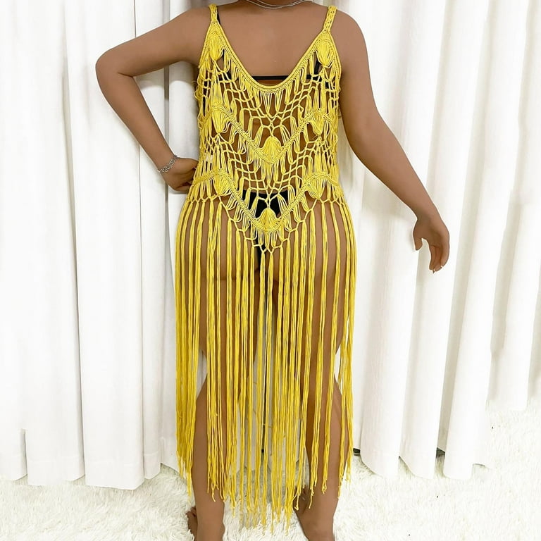 Neon yellow top swimsuit cover up