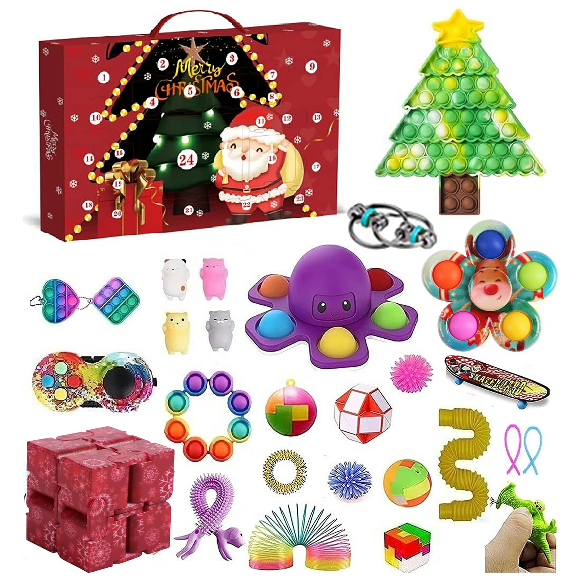 Cathery Fidget Advent Calendars 2021 Toy for Kid,PopOnIt Advent
