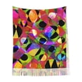 thumbnail image 2 of Foulard à Franges pour Femmes, Châle Long Géométrique Abstrait en Forme de Vague, Léger et Chaud, 2 of 6