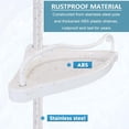 thumbnail image 3 of Corner Shower Caddy Tension Pole, Rustproof Bathtub Storage Organizer with 4 Adjustable Shelves, Bathroom Rack Shampoo Holders for Inside Shower, 40"-120" Floor to Ceiling White, 3 of 4