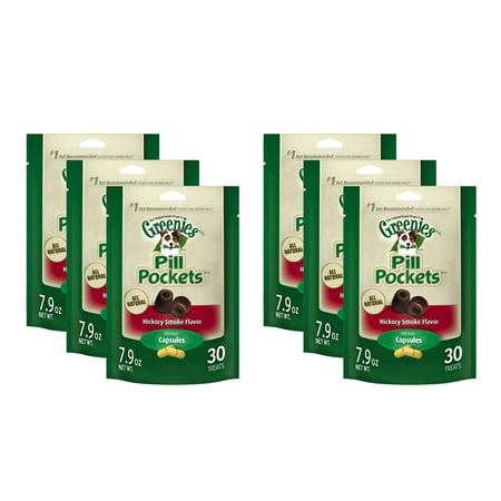 Greenies Pill Pockets, Hickory Smoke Flavor Treats for Dogs, 6 Pack