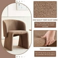 thumbnail image 5 of NORDICANA Barrel Dining Kitchen Chair Uphosltered Teddy Velvet Single Sofa Accent Chair Brown, 5 of 8