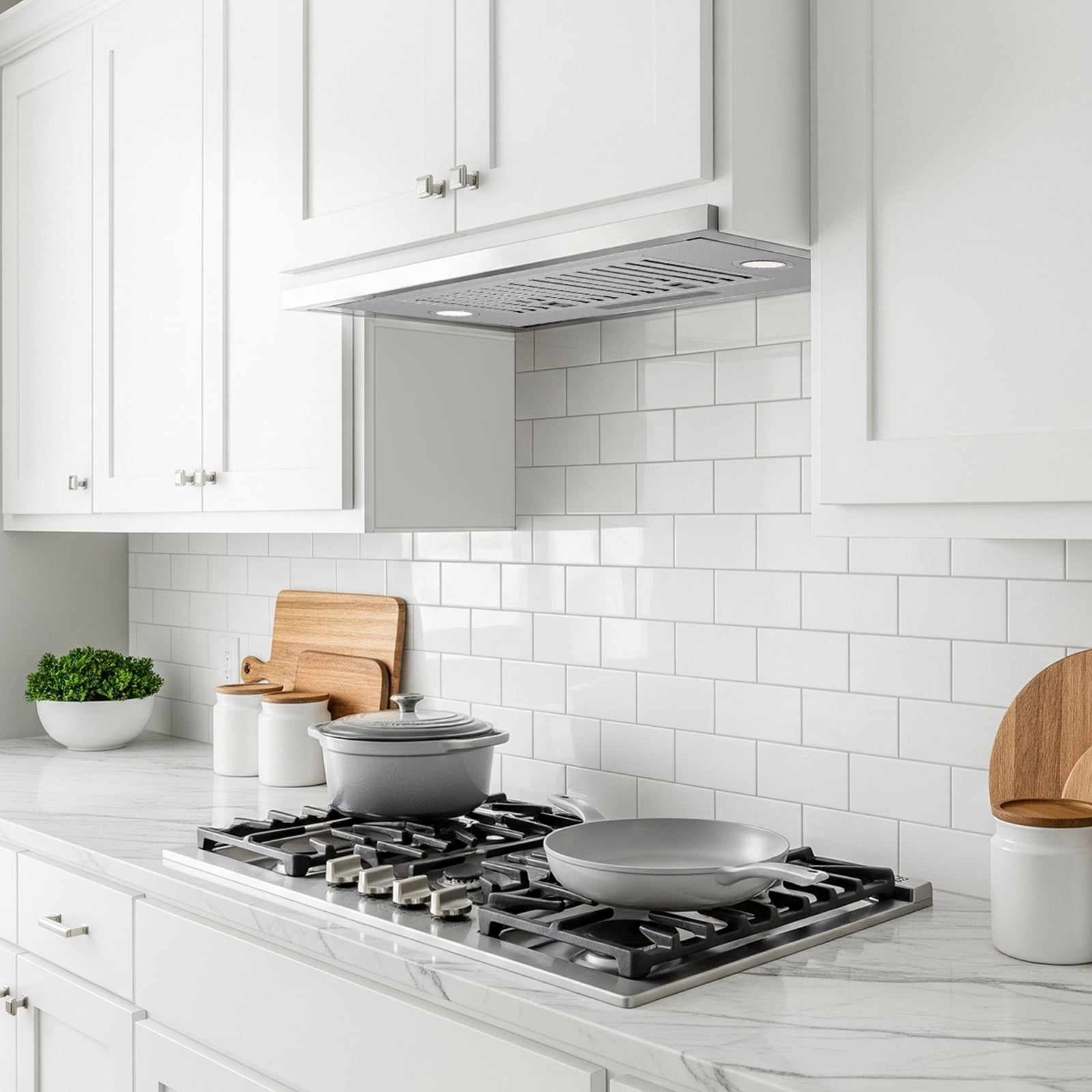 VIKIO 30" Under Cabinet Range Hood Insert 900 CFM Convertible Ducted to Ductless in Stainless Steel with 3-Speed and LED Lights