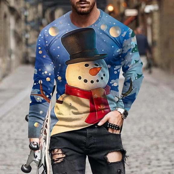 Aimik Hanes Ugly Christmas Sweaters for Men and Couples Funny Designs Novelty Wintertime and Holiday Parties Pullover Sweater-Multicolor L