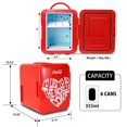 thumbnail image 2 of Coca-Cola 4L Portable Mini Fridge, 6 Can Mini Cooler/ Warmer for Travel, Office & Home- Red, 2 of 8
