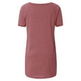 thumbnail image 3 of ICQOVD Womens Plus Size Round Neck Short Sleeve Long T-Shirts Blouses, 3 of 3