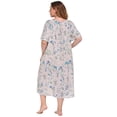thumbnail image 4 of Plus Size Women Nightgown Lady Summer Short Sleeve Casual Long Dress Night Dress Floral Dress Sleepwear Homewear, 4 of 7