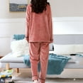 thumbnail image 3 of Viikei Halloween Pajamas for Women Set Christmas Pajamas Ladies Fashion Flannel Print Pocket Long Sleeve+ Long Pants Pajama Suit, 3 of 3