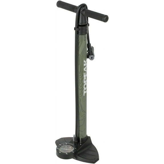 Topeak Joeblow Mountain II Floor Pump - Steel Barrel / Plastic Base, 3.5" Gauge, 60 Psi /4 Bar, Twinhead