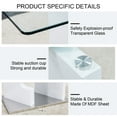 thumbnail image 6 of 63" Large Rectangular Glass Dining Table for 6-8 with 0.39" Tempered Glass Tabletop and MDF Slab Special-Shaped Bracket, Modern Kitchen Table for Dining Living Meeting Room Banquet Hall, White, 6 of 9