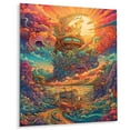 thumbnail image 2 of Designart "Sea Breeze in Rainbow Tones" Modern Landscape Beach Metal Art Living Room, 2 of 5
