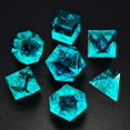 thumbnail image 1 of Bescon Crystal Clear (Unpainted) Sharp Edge DND Dice Set of 7 Razor Edged Polyhedral D&D Dice Set for Dungeons and Dragons Role Playing Games Aquamarine Color, 1 of 5