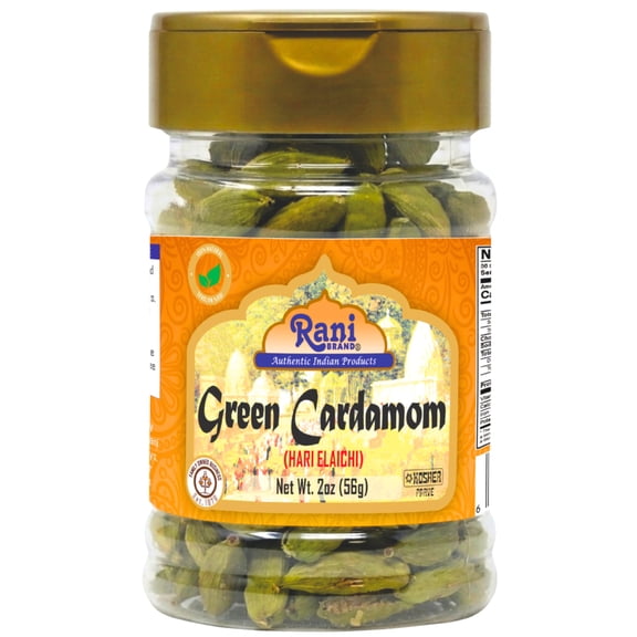 Rani Green Cardamom Pods Spice (Hari Elachi) 2oz (56g) PET Jar ~ All Natural | Vegan | Gluten Friendly | NON-GMO | Kosher | Product of India