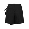thumbnail image 5 of Stephy New Women's Fashionable Casual High Waistband Waist Belt Cotton Linen Shorts, Black, M, 5 of 9