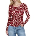 thumbnail image 2 of PFRNLF Women's Ribbed Shirts,Crewneck Long Sleeve Tops Slim Fitted Undershirts Casual Basic Layering Tees, 2 of 6