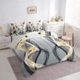 thumbnail image 4 of Feelyou Grey Yellow Striped Twin Bedding Sets 7-Piece, Boho Abstract Stripes Bedding Comforter Set, Contemporary Lines Reversible Sheet Sets, Lightweight Room Decor, 4 of 9