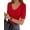 Red, variant on MOYIKO Womens Half Sleeve Tops Scoop Neck Slim Fitted Basic Tee Shirts 2026 Trendy Casual Clothes