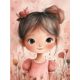 thumbnail image 1 of Qisvanset Framed Canvas Wall Art 12x16 Inch Pink Watercolor Princess Girl Nursery Print Art, 1 of 5