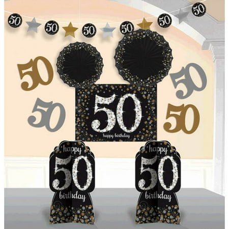 Over the Hill 'Sparkling Celebration' 50th Birthday Room Decorating Kit (10pc)