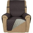thumbnail image 1 of Housse de Sofa Inclinable Matelassée Réversible, Protège-Meubles Résistant à l'Eau, Housse de Canapé Lavable avec Sangles Élastiques pour Enfants, Chiens, Animaux (Fauteuil Inclinable, Chocolat/beige), 1 of 7