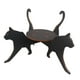 thumbnail image 1 of Estante decorativo de esquina de madera con silueta de gato para plantas, para uso en interiores y exteriores. Negro, 1 of 9
