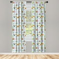 thumbnail image 3 of Ambesonne Birthday Curtains, Owls Cakes Presents, Pair of 28"x84", Multicolor, 3 of 5