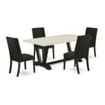 thumbnail image 2 of East West Furniture 5-Pc Dining room Set Included 4 Dining room chairs Upholstered Seat and Stylish Chair Back and Rectangular Dining Table with Linen White rectangular Dining Table Top - Black..., 2 of 6