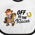 thumbnail image 4 of Inktastic Off to the Races with Cowgirl on Horse Girls Baby Bib, 4 of 4