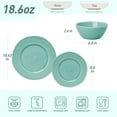 thumbnail image 3 of Famiware Aurora 12 Piece Dinnerware Set, Stoneware Plates and Bowls Set, Service for 4, Mint Green, 3 of 7