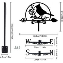 1set Iron Wind Direction Indicator Weathervane for Outdoor Garden Wind Measuring Tool Bird 270x358mm