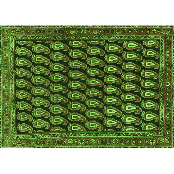 Ahgly Company Indoor Rectangle Persian Green Traditional Area Rugs, 7' x 10'