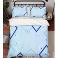 thumbnail image 3 of 3D Abstract Blue Geometry Quilt Cover Set Bedding Set Duvet Cover Pillowcases, 3 of 3
